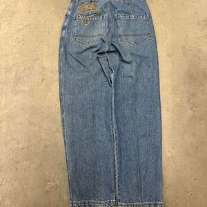 Y2K vintage baggy filas embroidered‎ jeans
